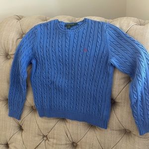 Lauren by Ralph Lauren 100% cotton cable knit sweater, cropped size small